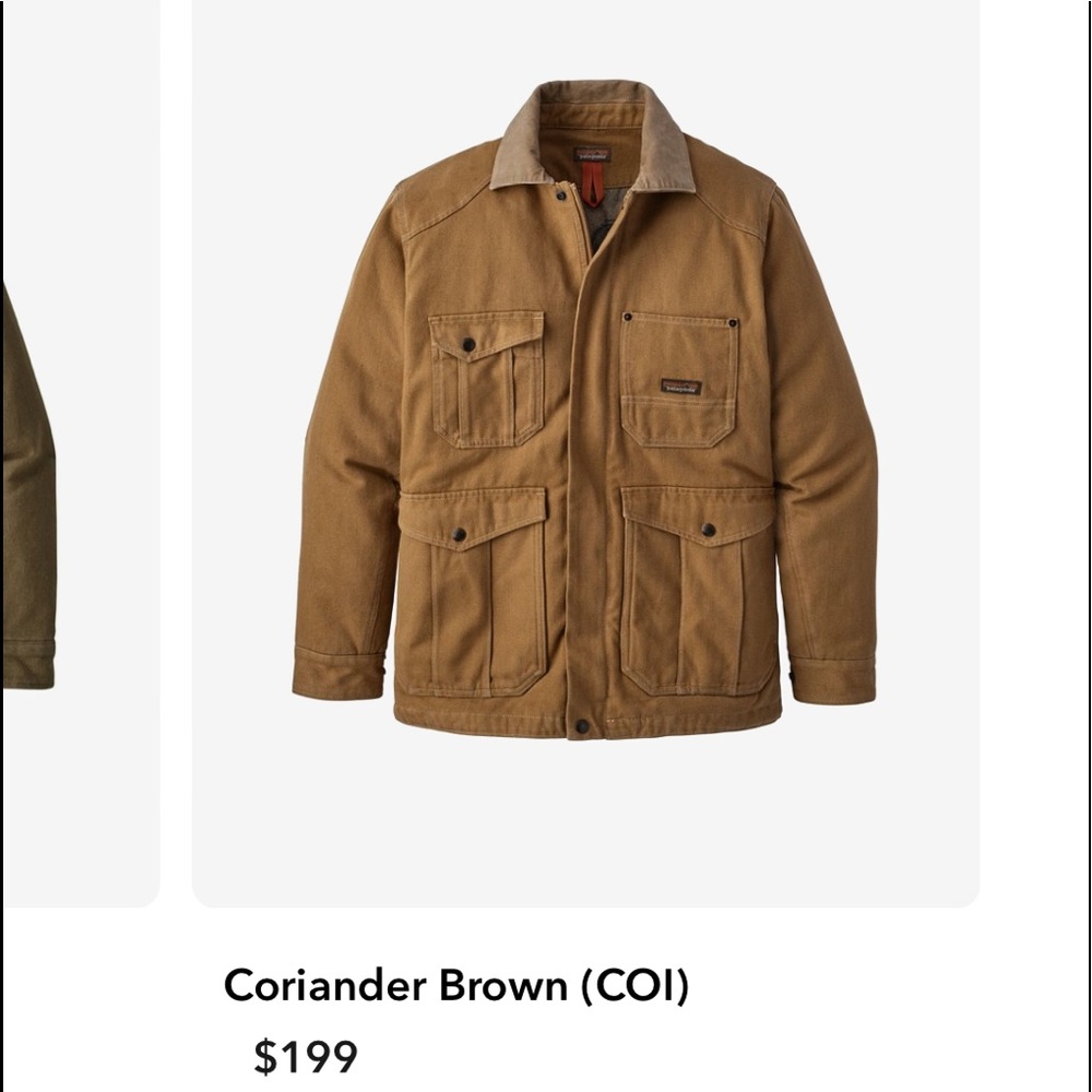 Mens Patagonia Iron Forge Canvas Barn Coat size Medium in Coriander Brown